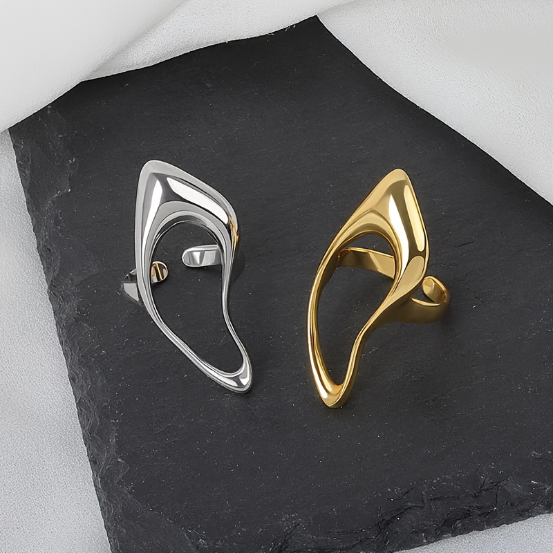 Women's Elegant Irregular Open-End Stainless Steel Ring, Gift